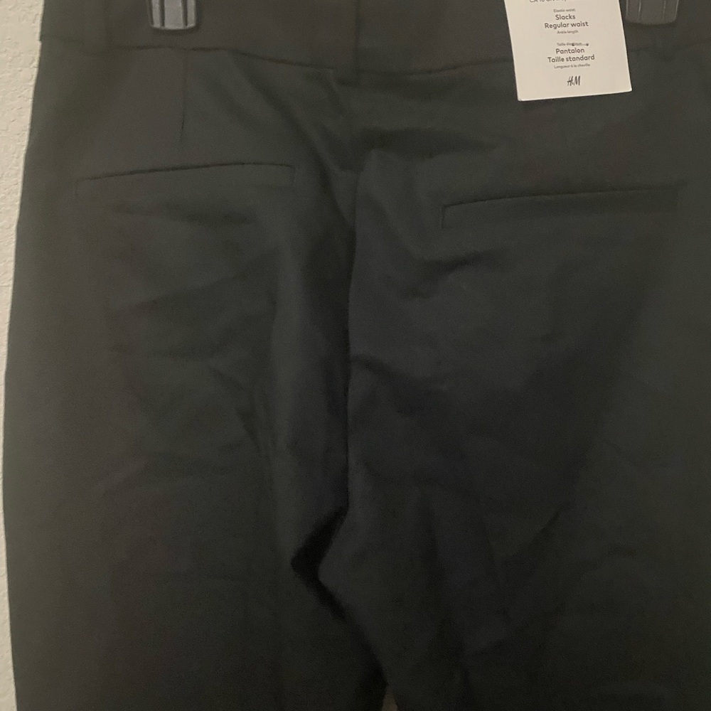H&M Classic Black Tailored Women’s Regular Waist Flat Front Work Office Pants 10 - Picture 13 of 13